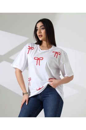 Kurdele baskılı tişört