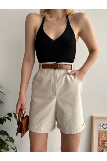 Gabardin kumaş şort