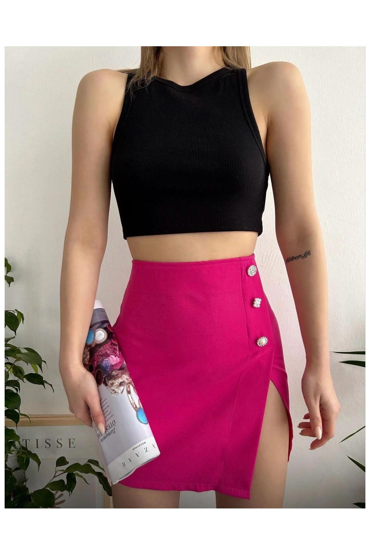 Üç taşlı mini etek