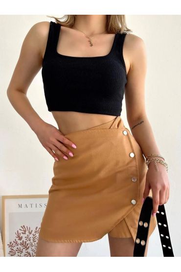 Dört çıtçıtlı Gabardin şort etek