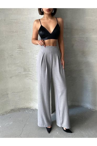 Pileli keten pantolon