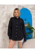 Relax fit keten gömlek siyah s255349
