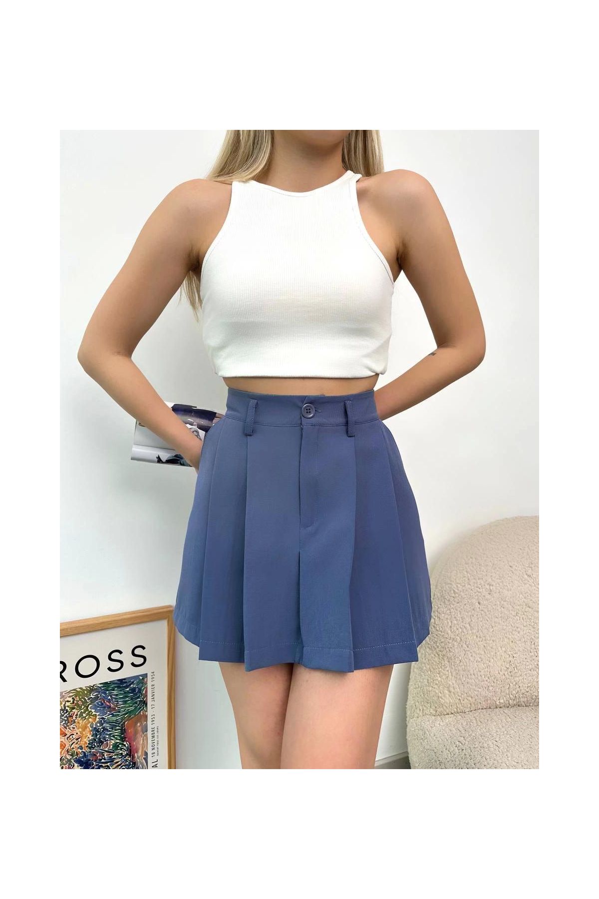 Pileli atlas mini etek s24820