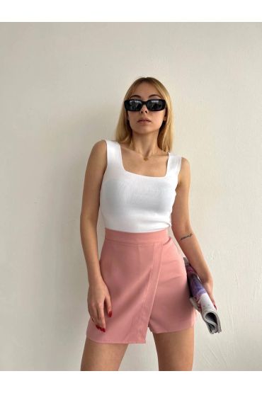Kapaklı şort etek pudra s208