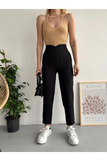 Atlas fletolu pantolon siyah