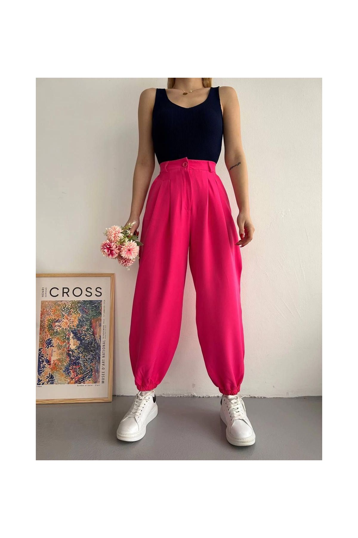 Şalvar pantolon fuşya s23202