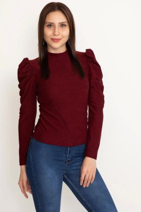 Prenses kol bluz bordo