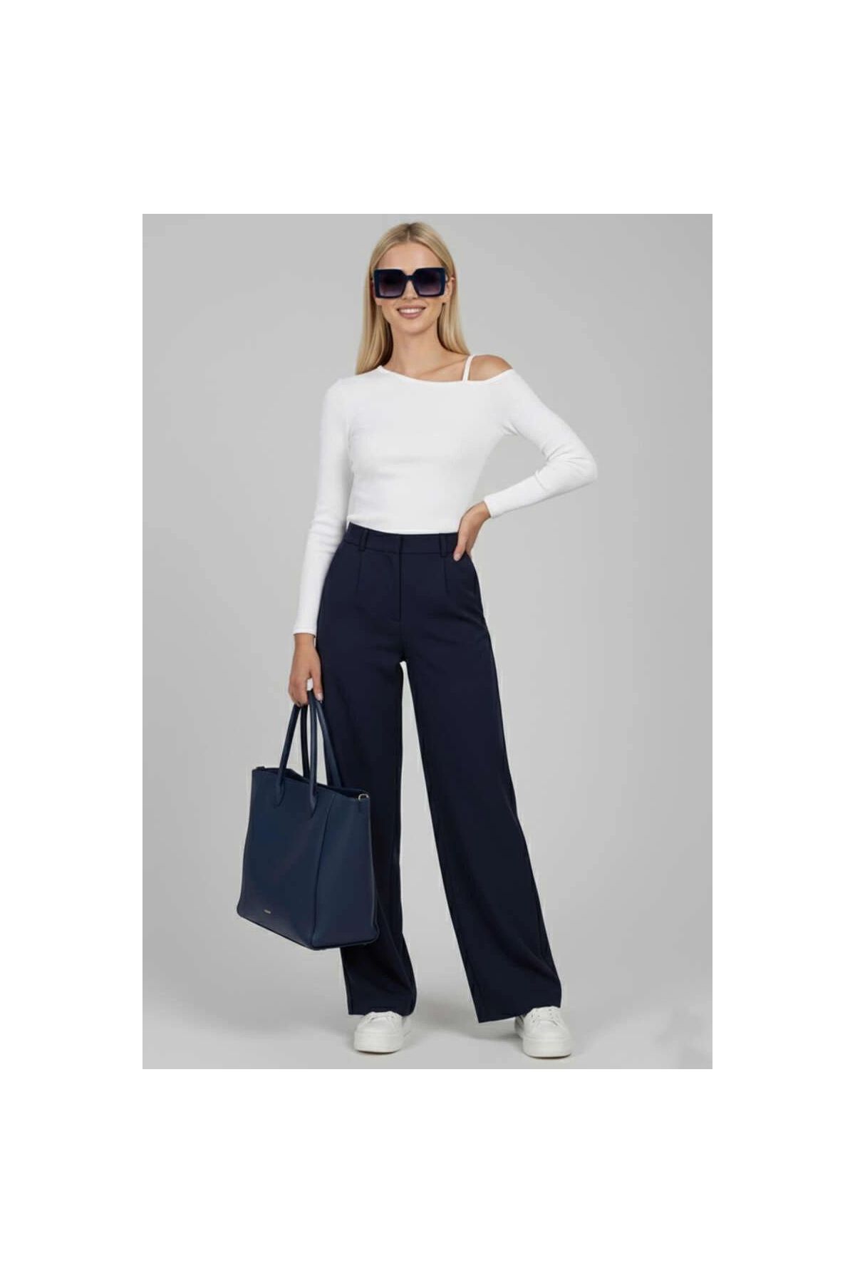 Tek Omuz İpli Bluz Beyaz