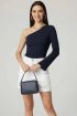Tek Omuzlu Basic Bluz Lacivert