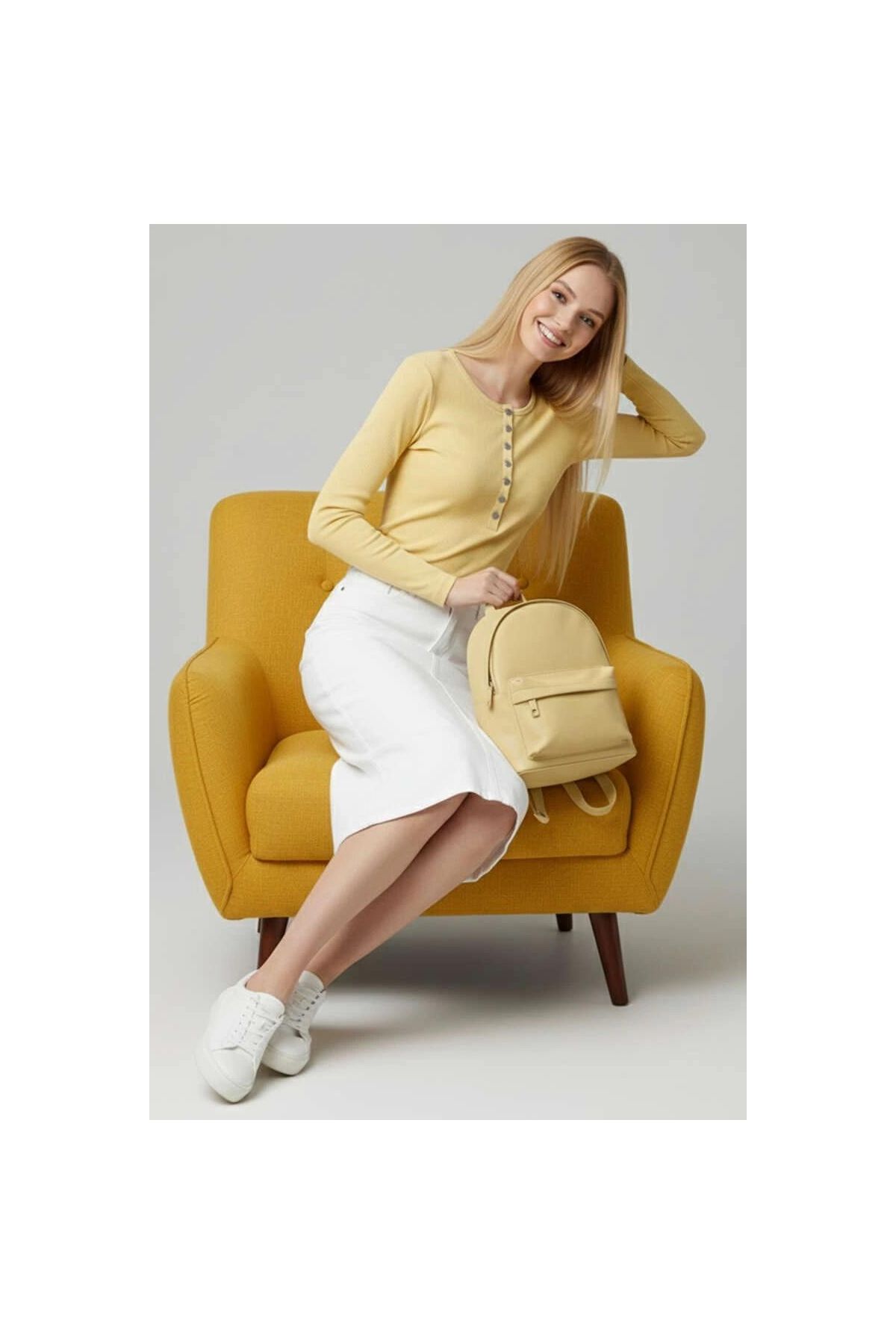 Çıtçıt Detaylı Bluz Sarı