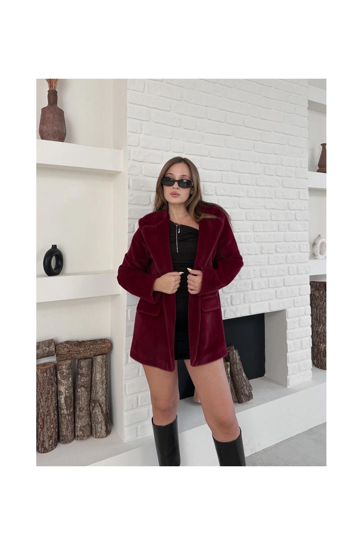 Fok ceket premıum kalite bordo st255860