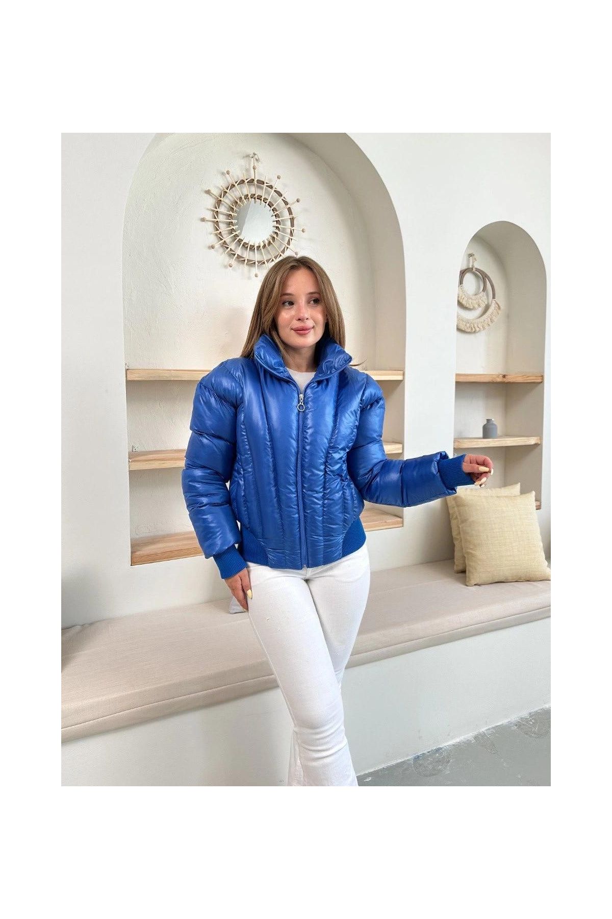 Puffer kısa mont mavi st25534