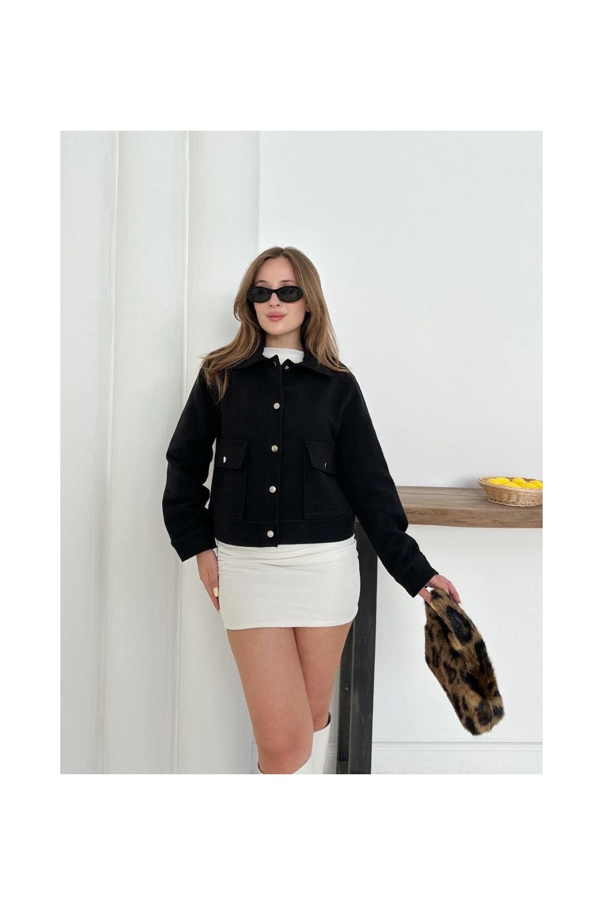 Zr model kaşe ceket siyah