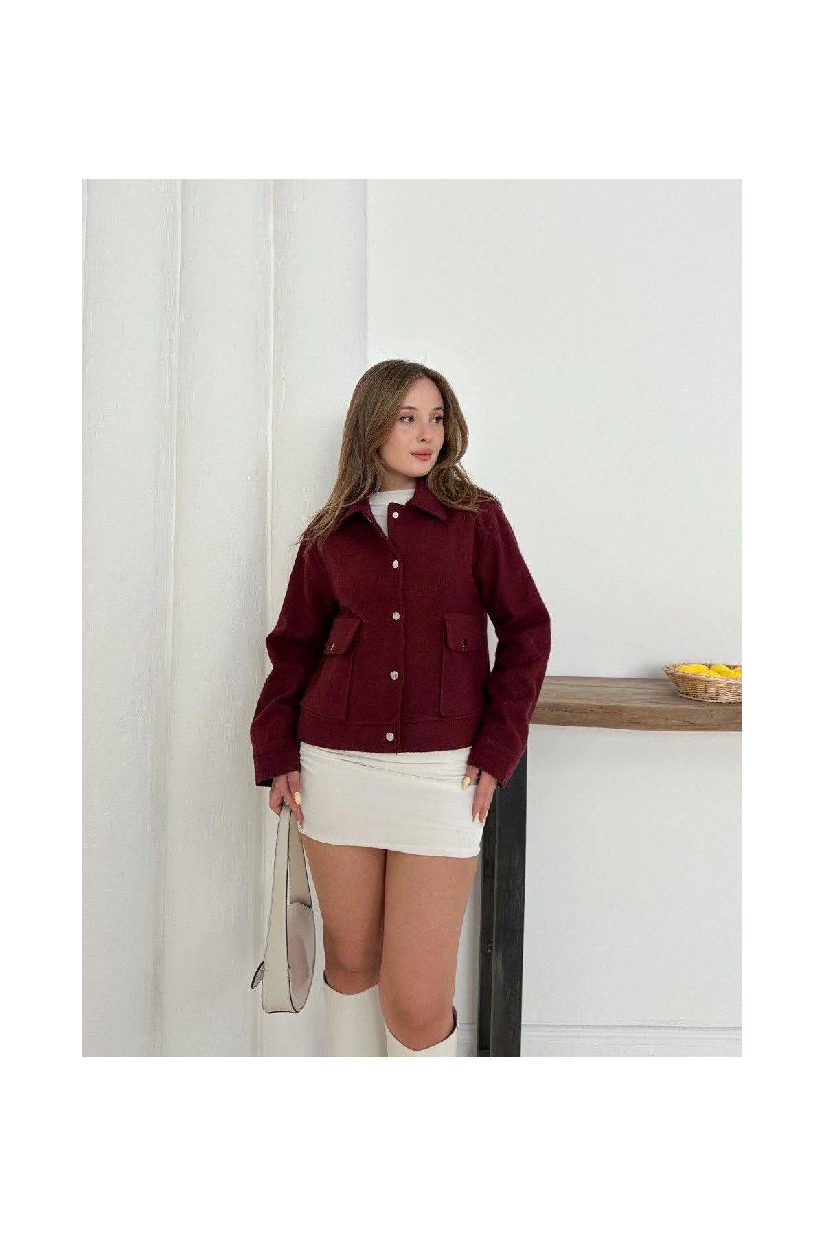 Zr model kaşe ceket bordo