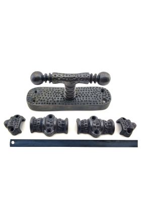 Antika Tarz Dekoratif Pirinç Üstten İspanyolet - 133x40 mm, Oksit