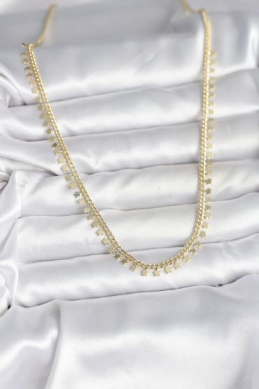 Pirinç Gold Renk Sıralı Yıldız Kadın Kolye - TJ-BKO10724