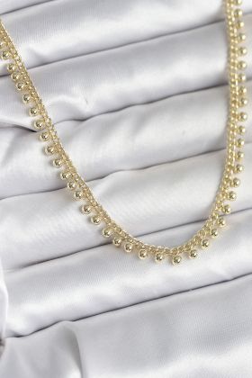 Pirinç Gold Renk Sıralı Topçuk Model Kadın Kolye - TJ-BKO10725
