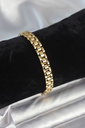 316L Çelik Gold Renk 7 mm Kalınlık Erkek Bileklik - TJ-EB3763