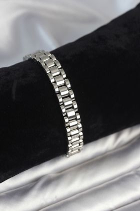 316L Çelik Gümüş Renk 9 mm Kalınlık Erkek Bileklik - TJ-EB3771