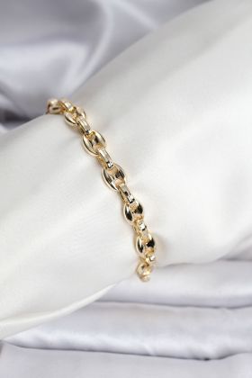 14K Gold Renk Kaplama Kahve Çekirdeği Model CM Kadın Bileklik - TJ-BB8119