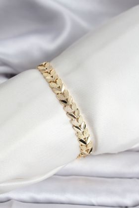 14K Gold Renk Kaplama Başak Model CM Kadın Bileklik - TJ-BB8127