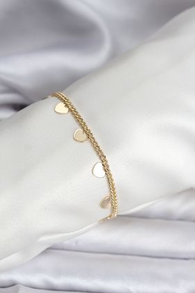 14K Gold Renk Kaplama Kalpli Model CM Kadın Bileklik - TJ-BB8131