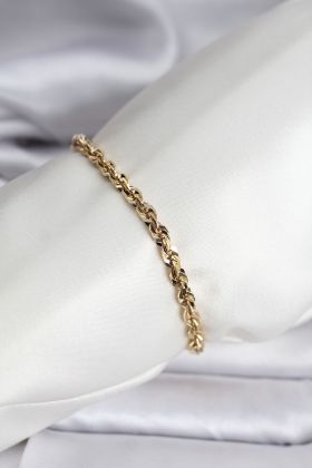 14K Gold Renk Kaplama Burgu Zincir Model CM Kadın Bileklik - TJ-BB8135