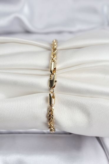 14K Gold Renk Kaplama Burgu Zincir Model CM Kadın Bileklik - TJ-BB8135