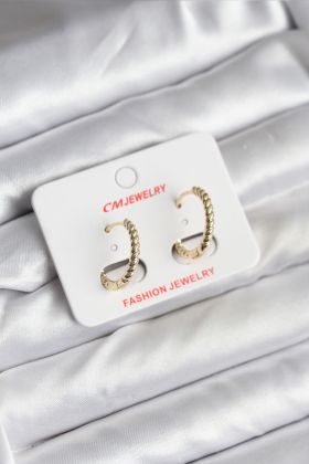 14K Gold Renk Kaplama Burgu Halka CM Kadın Küpe - TJ-BKP11423