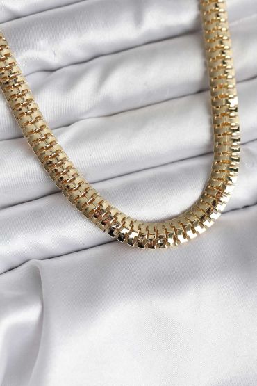 14K Gold Renk Kaplama Zincir Modelli CM Kadın Kolye - TJ-BKO10727