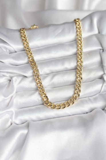 14K Gold Renk Kaplama Kalın Zincir Model CM Kadın Kolye - TJ-BKO10731