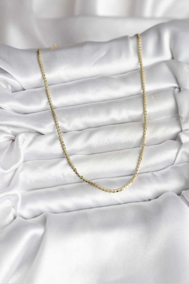 14K Gold Renk Kaplama Ezme Zincir Model CM Kadın Kolye - TJ-BKO10733