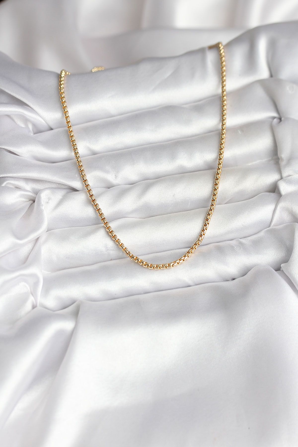 14K Gold Renk Kaplama Zincir Model CM Kadın Kolye - TJ-BKO10737