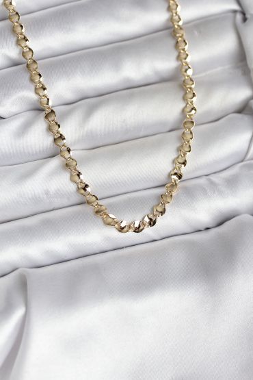 14K Gold Renk Kaplama Zincir Model CM Kadın Kolye - TJ-BKO10738