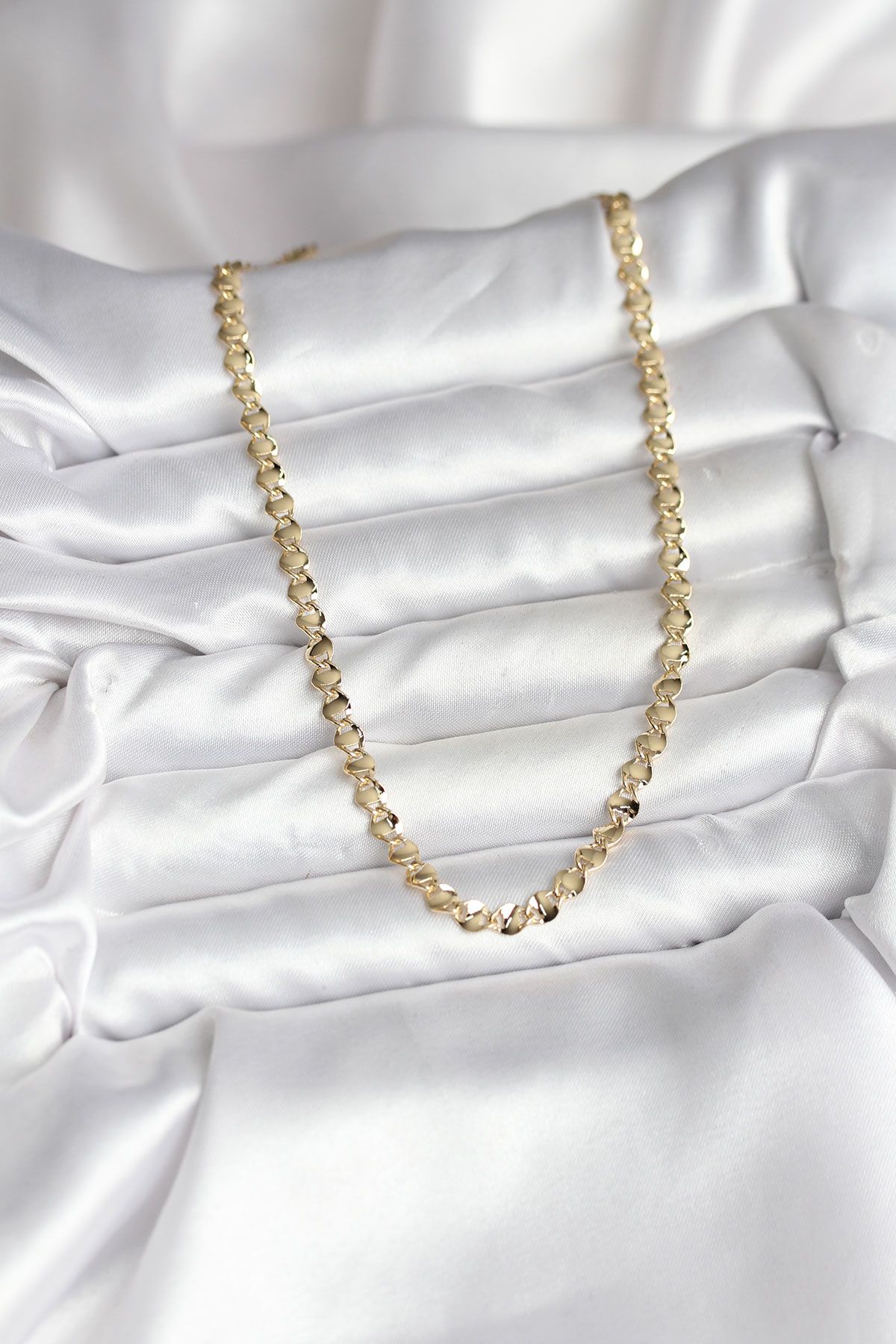 14K Gold Renk Kaplama Zincir Model CM Kadın Kolye - TJ-BKO10738