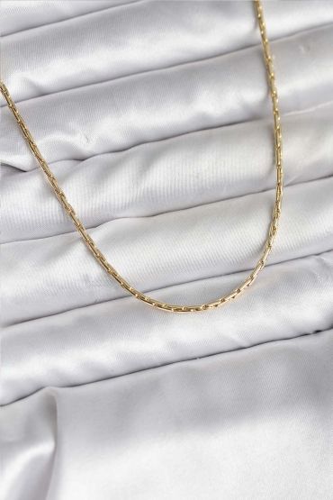 14K Gold Renk Kaplama İnce Zincir Model CM Kadın Kolye - TJ-BKO10741