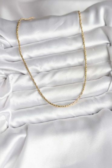 14K Gold Renk Kaplama İnce Zincir Model CM Kadın Kolye - TJ-BKO10741