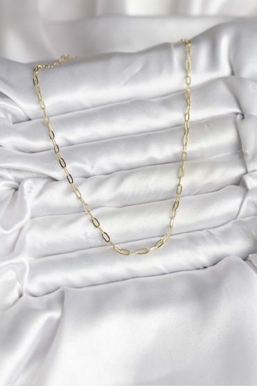 14K Gold Renk Kaplama Ataç Zincir Model CM Kadın Kolye - TJ-BKO10744