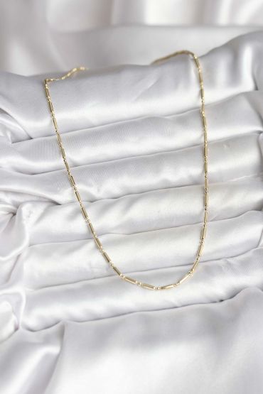 14K Gold Renk Kaplama Zincir Model CM Kadın Kolye - TJ-BKO10746