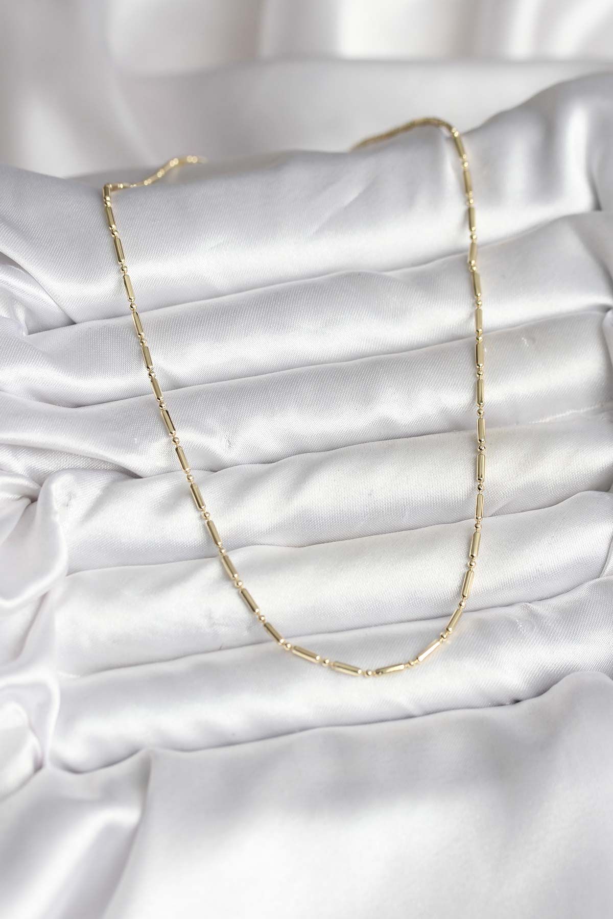 14K Gold Renk Kaplama Zincir Model CM Kadın Kolye - TJ-BKO10746