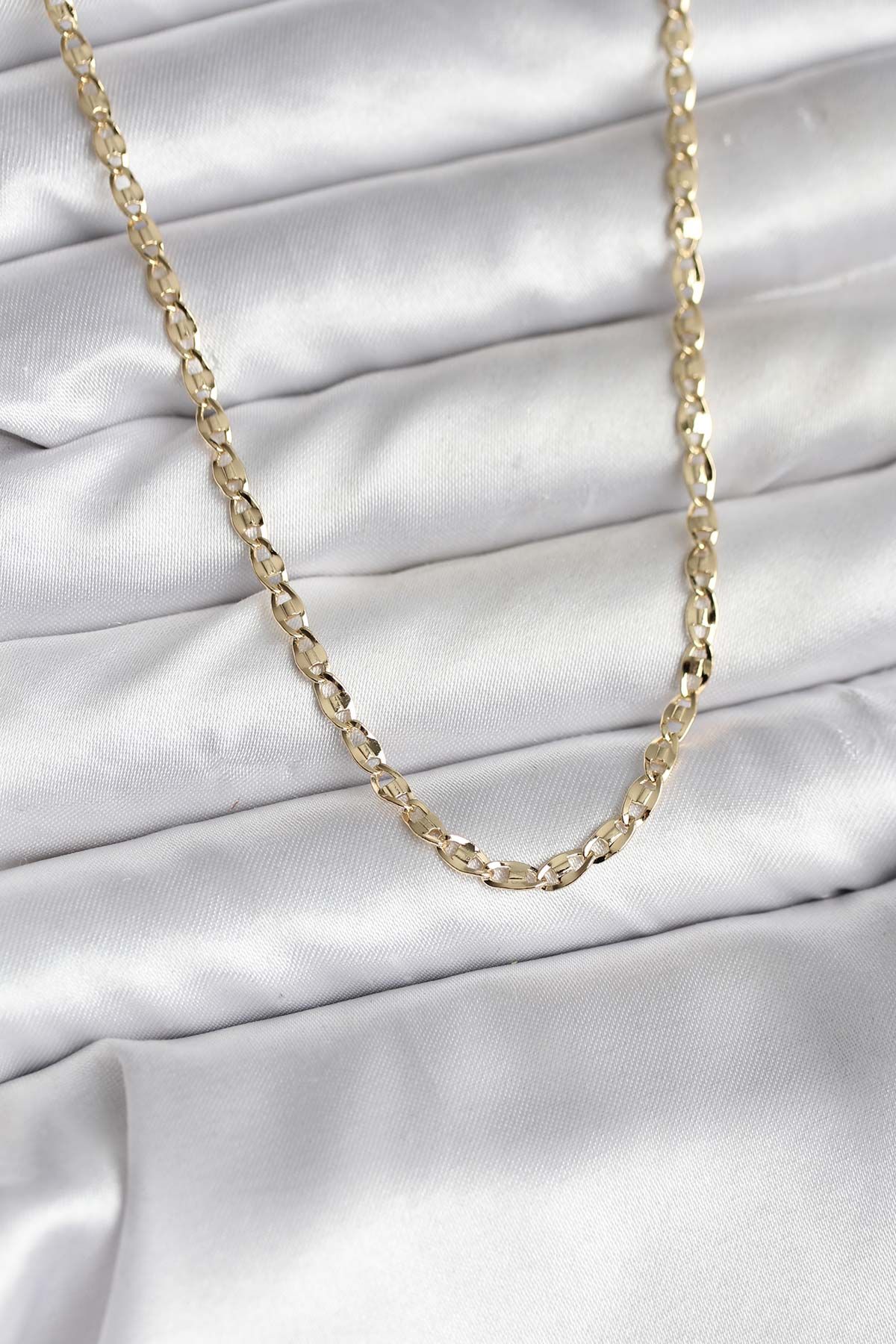 14K Gold Renk Kaplama Ezme Plaka Model CM Kadın Kolye - TJ-BKO10750