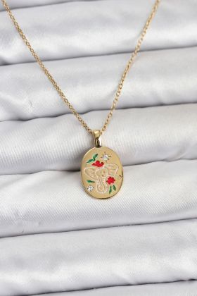 316L Çelik Zincir Gold Renk Fil Figürlü Kadın Kolye - TJ-BKO10754