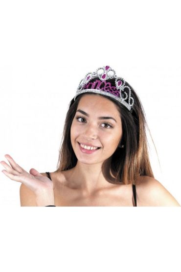 Gümüş Renk Prenses Yazılı Parti Tacı 60 cm