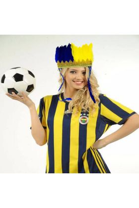 Sarı Lacivert Taraftar Tüylü Saç Bandı