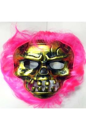 Cadılar Bayramı Pembe Saçlı Maske