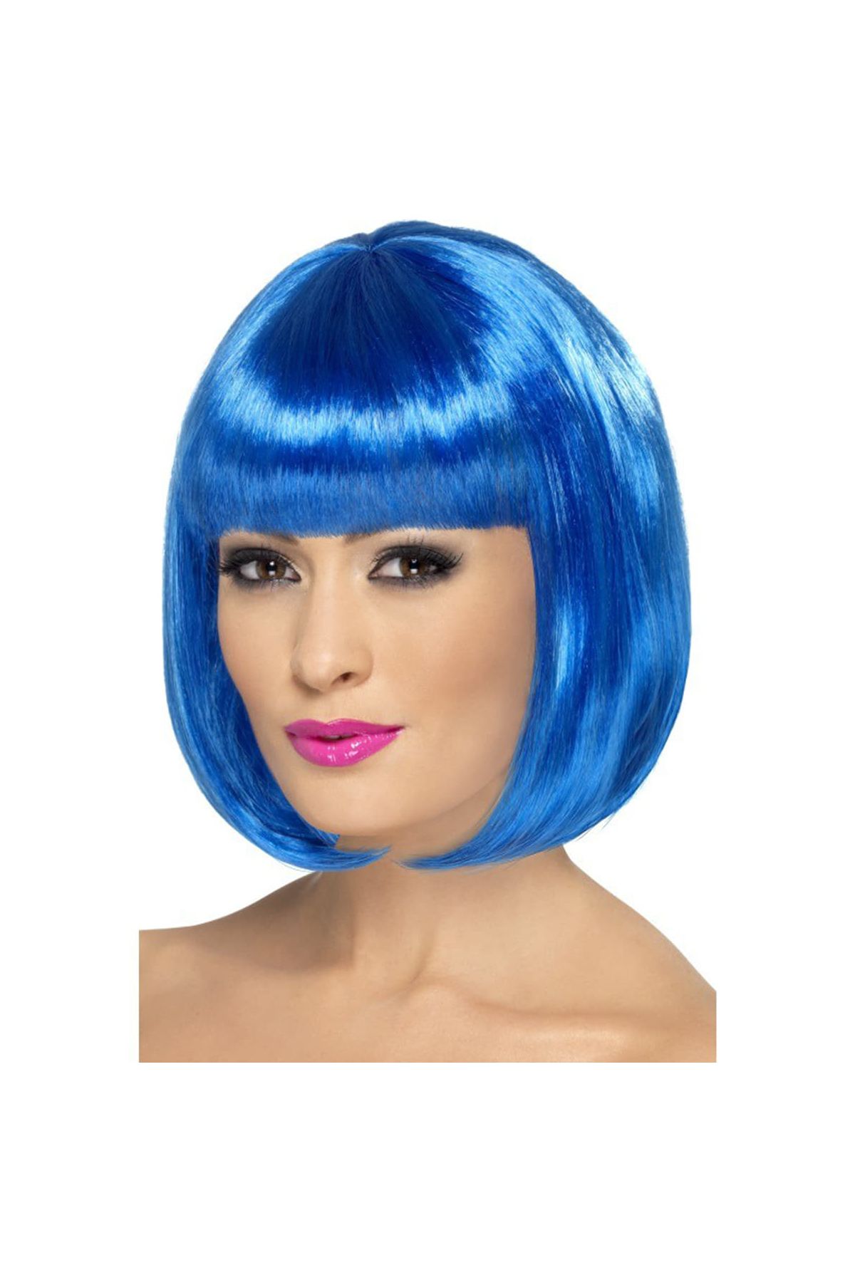 Mavi Renk Parti Peruğu Kısa Küt Saç