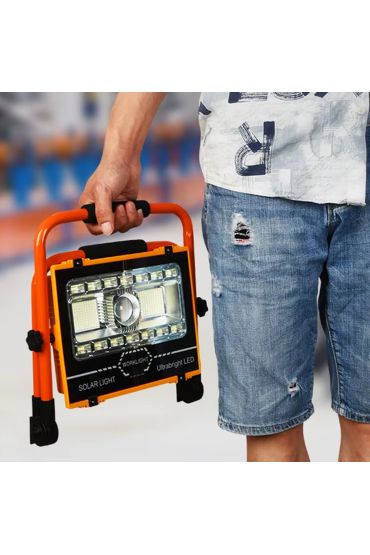 P70 LED Solar Panel Şarjlı Taşınabilir Projektör 176 SMD + Yan LED WT-734