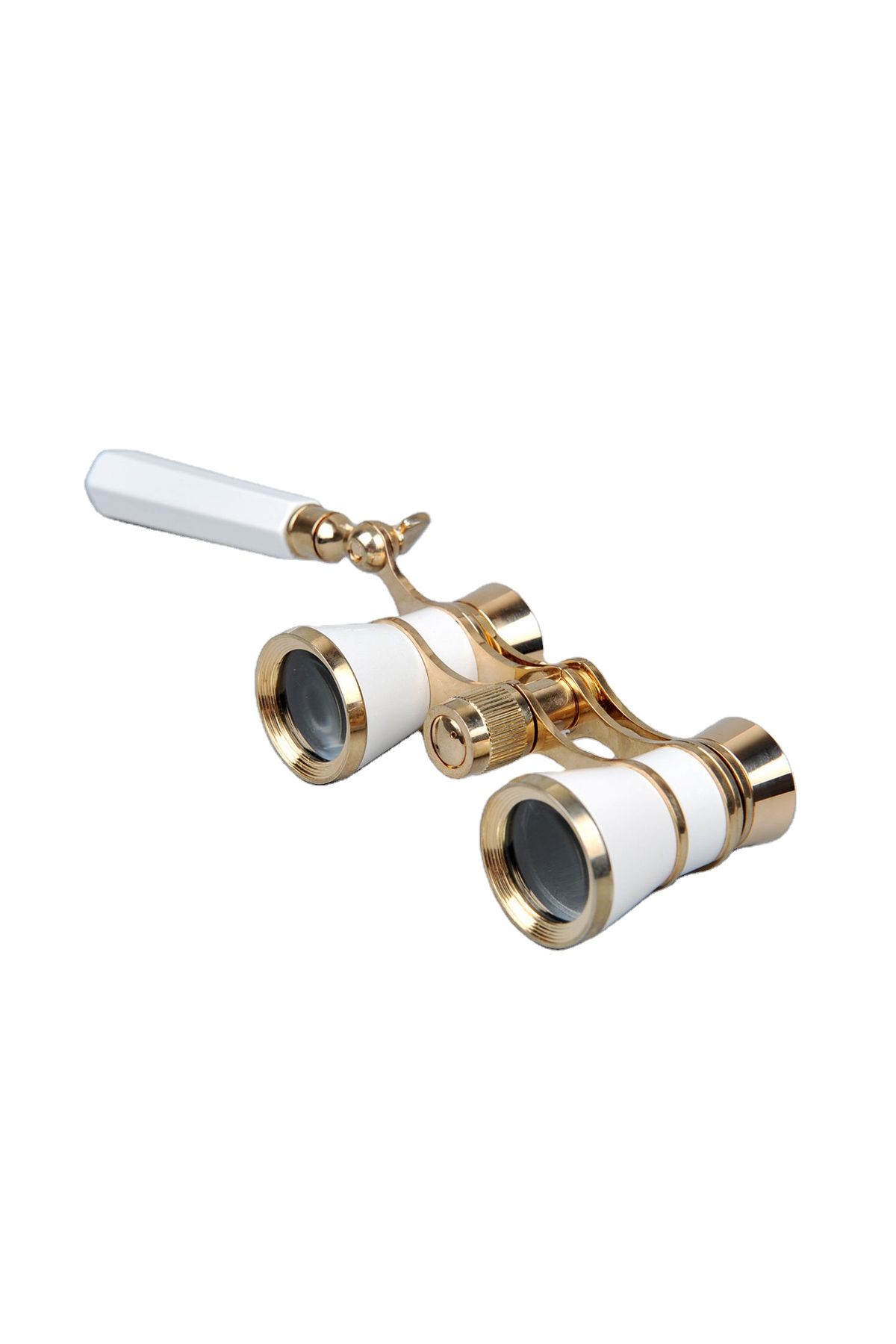 3x25 Nefis Işlemeli Tiyatro - Opera Dürbünü Prinç Metal Kaplamalı Retro Beyaz