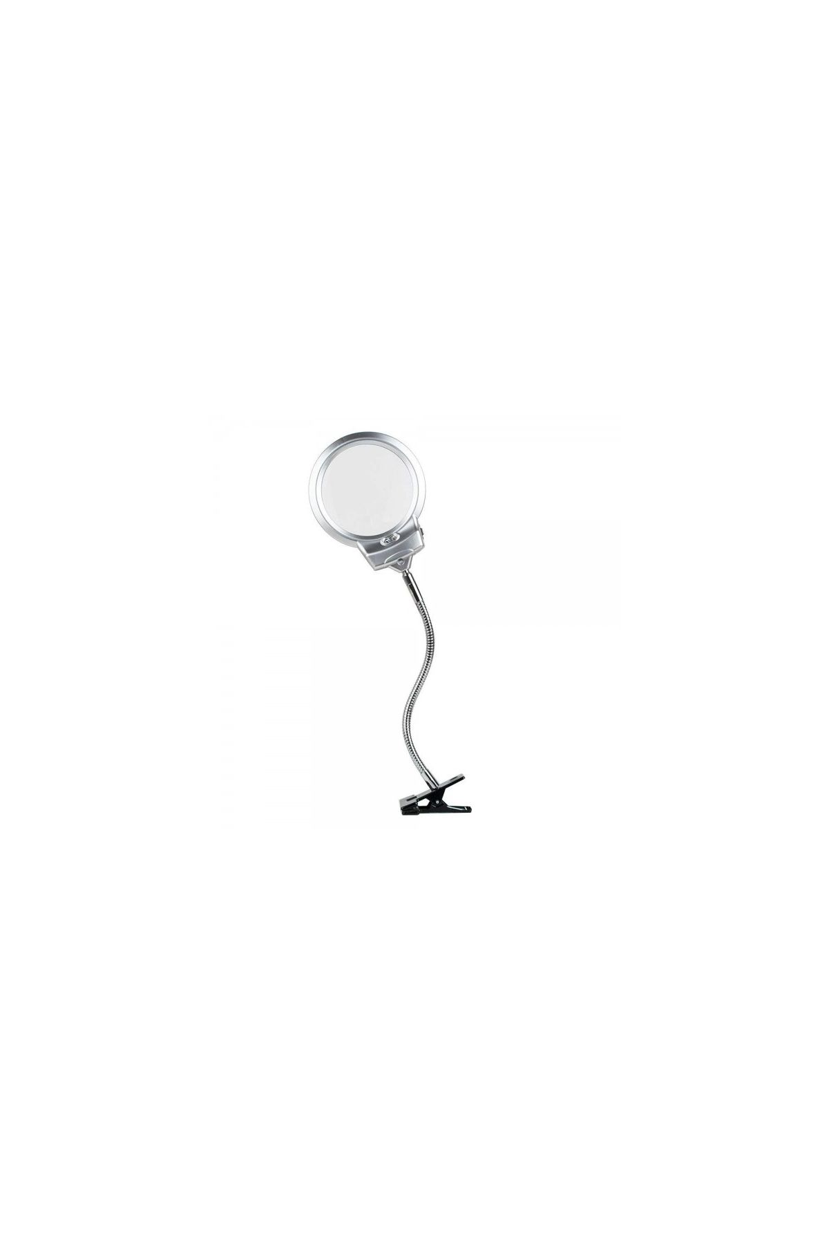 2.5 X 130 MM 5X24 MM LED Aydınlatmalı Büyüteç Masa üstü Metal Hortum Mandallı MG15124-C