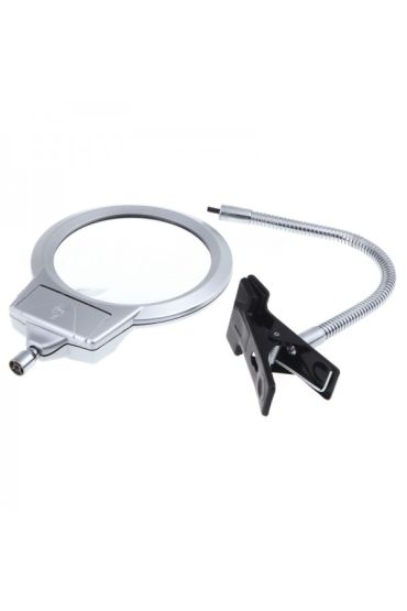 2.5 X 130 MM 5X24 MM LED Aydınlatmalı Büyüteç Masa üstü Metal Hortum Mandallı MG15124-C